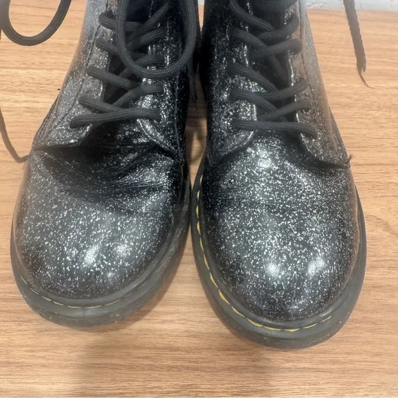 Dr. Martens Boots Kids 3 1460 J Cosmic Glitter Side Zip Combat Black Girls Zip - Picture 3 of 9